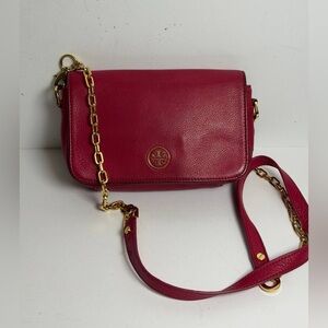 Tory Burch Robinson Berry Small Leather Crossbody Bag